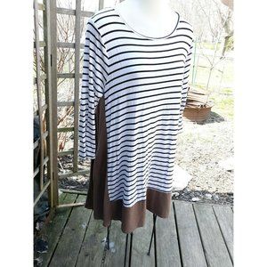 42pops LS STRIPED TUNIC DRESS SZ LG